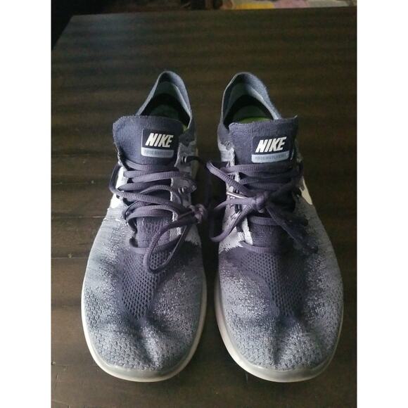 Nike Free Run Flyknit Women's Running Shoes Oreo Blue White 880843 402 Size 9.5 - Picture 5 of 16